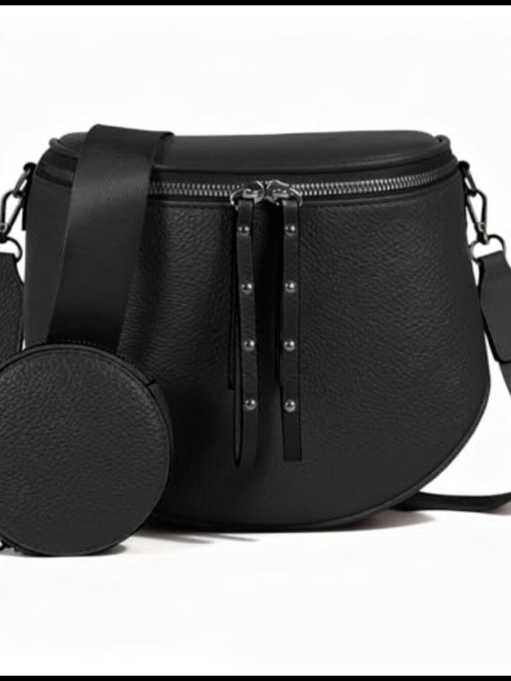 Large Crossbody Bag Vegan Leather Bum Bag Adjustable Strap Coin Purse